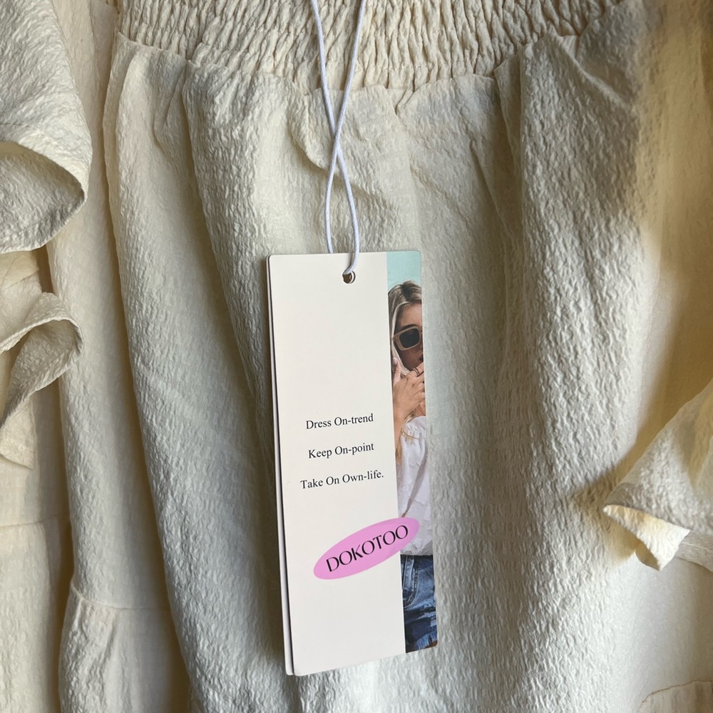 Elegant Cream Dress 
Size L - Picture 6 of 12